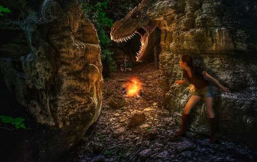 Dinosaur campfire puzzle