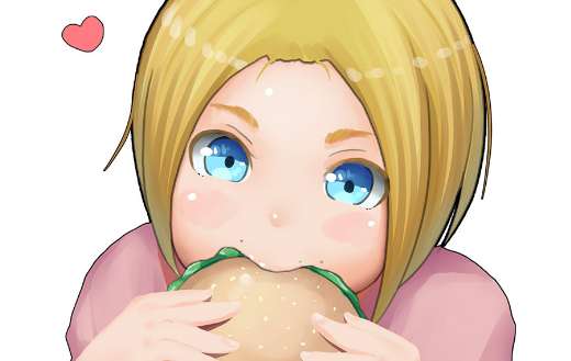 Moe hamburger eating