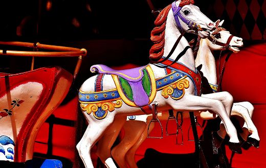 Multicolored horse carousel