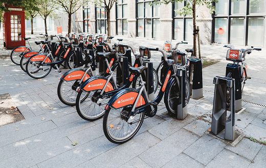London bicycles parking area