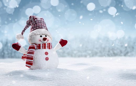 Magical christmas snowman background