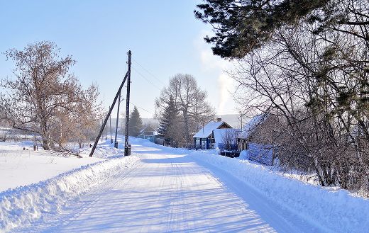 Rural snow winter time