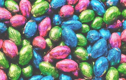 Colorful easter eggs chocolates