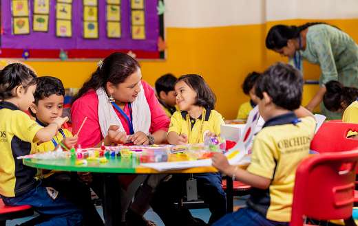 Children learning kindergarten