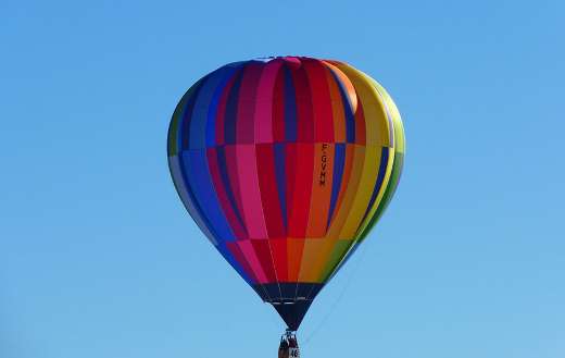 Multicolored hot air balloon