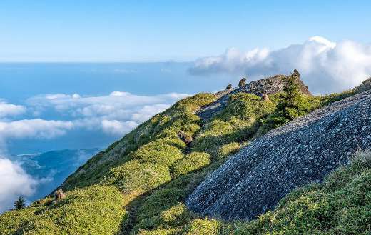 Mountain landscape coastline Nagata community