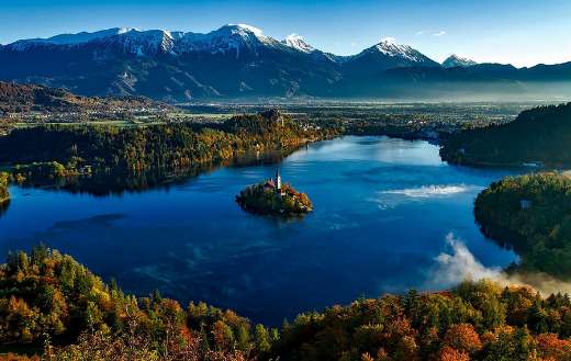 Bled Island church online