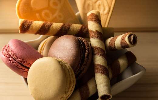 Yummy waffles cookies pastries