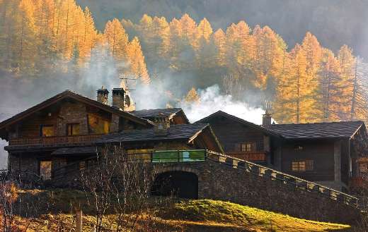 House mountain side nature