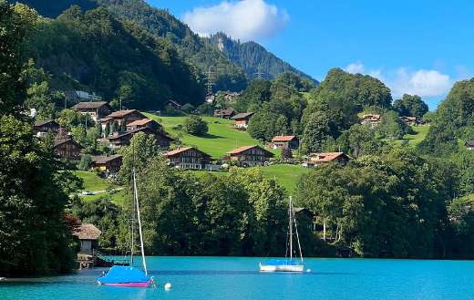 Swiss village Iseltwald Switzerland