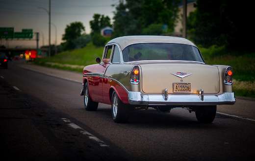 Car in action asphalt area