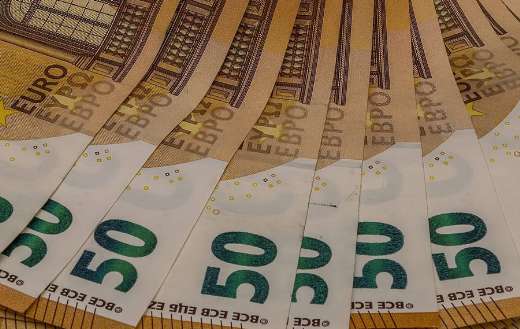 Fifty euro bills currency