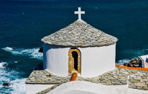 Christian cross chapel Greece