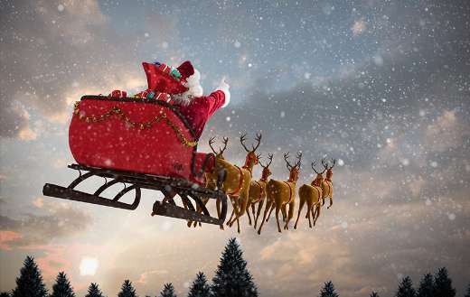 Santa claus on the sleigh