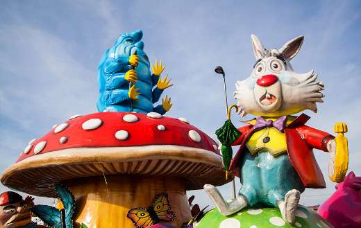 Alice in wonderland carnival parade Savogna Italy