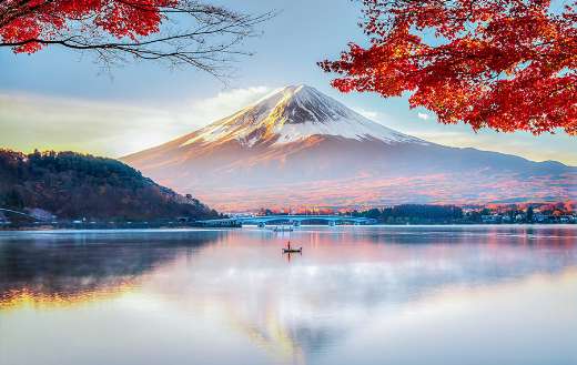 Beautiful scenic snowy mountain top