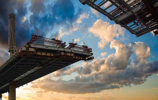 Construction bridge crossing