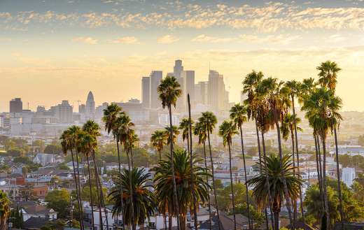 Downtown Los Angeles at sunset
