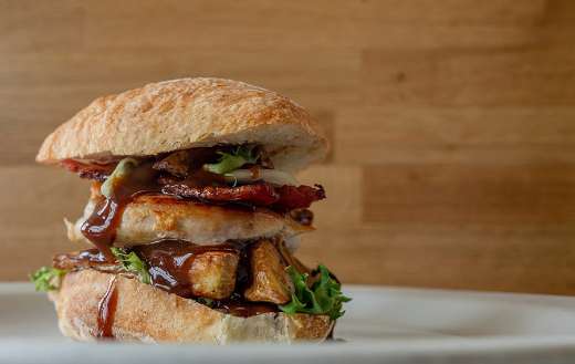 Chicken burger with bacon