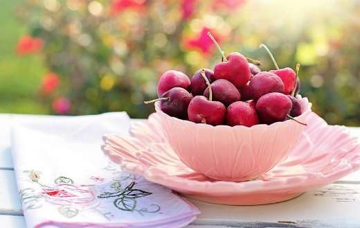 Bowl cherries pink puzzle