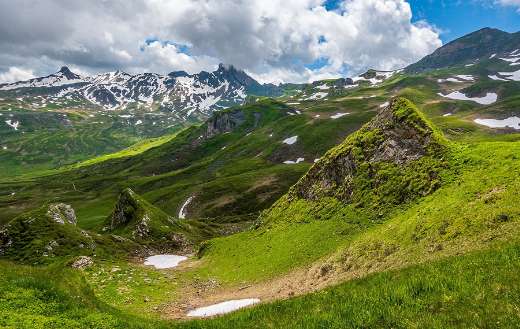Beautiful landscape mountain summit alpine