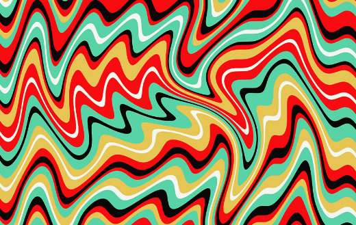 Waves curved lines colorful