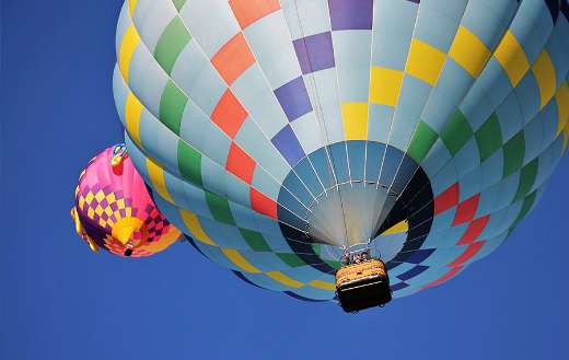 Blue and multicolored hot air balloon online