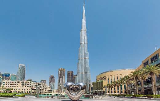 View of the burj khalifa in Dubai