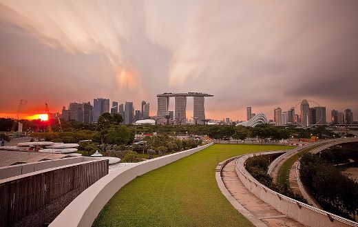Long exposure Marina bay sand hotel