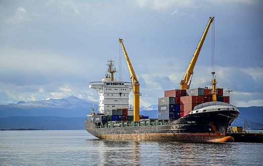 Ship cranes loading dock