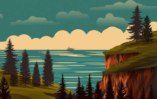 Background nature landscape illustration
