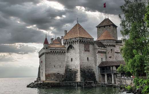 Switzerland castle landscape