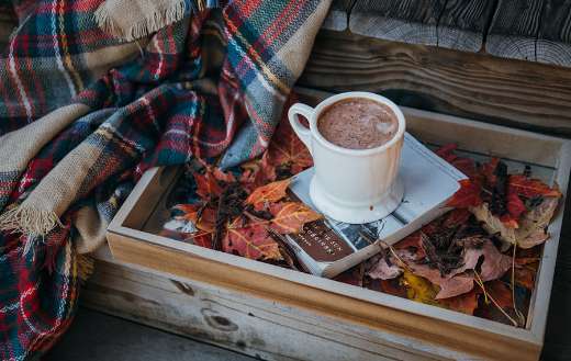 Hot chocolate coffee autumn time