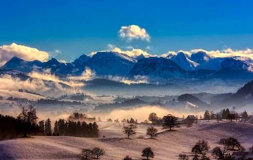 Alps snow panorama online