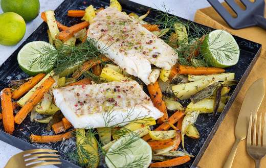 Vegetables fish fillet puzzle