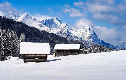 Winter be like cabin and landscape