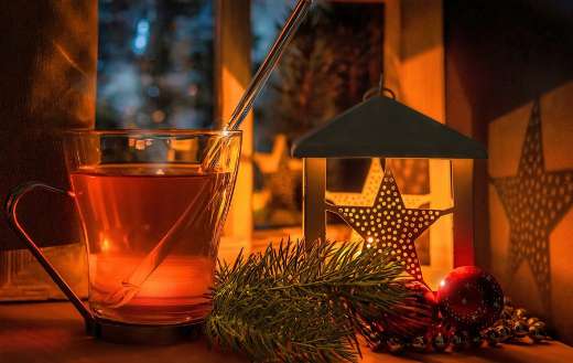 Cold winter with tea