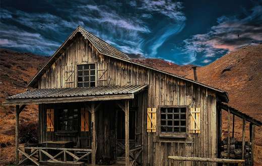 A very old wooden house