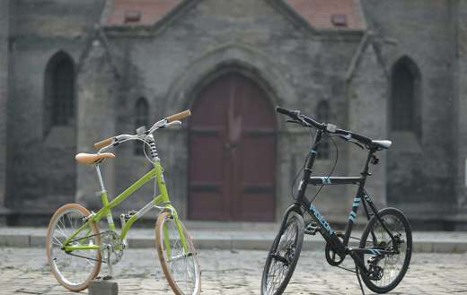 Green and black bikes