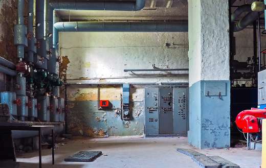 Abandoned ruin building