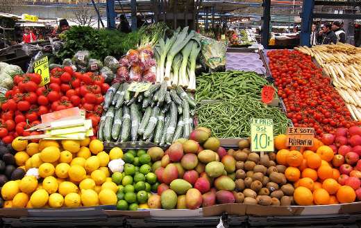 Vegetables fruits market
