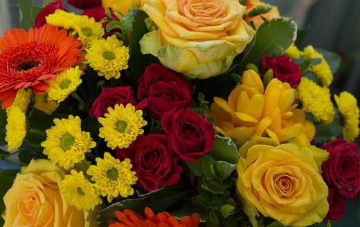 Beautiful yellow red bouquet