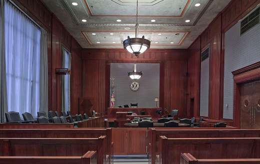Courtroom benches seats interior