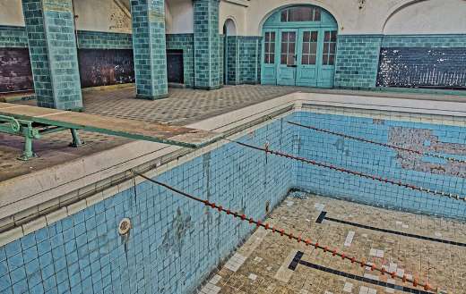 Old abandoned swimming pool