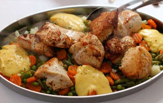 Chicken vegetables plate