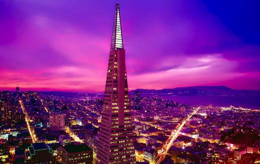 Transamerica pyramid skyline city