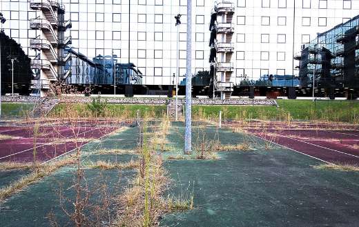 Tennis court abandoned tennis court