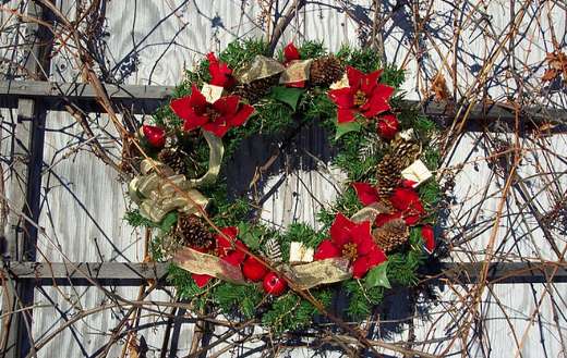Poinsettias wreath floral flowers