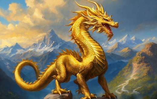 Ai generated golden dragon