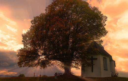 Sunset chapel sun rays online